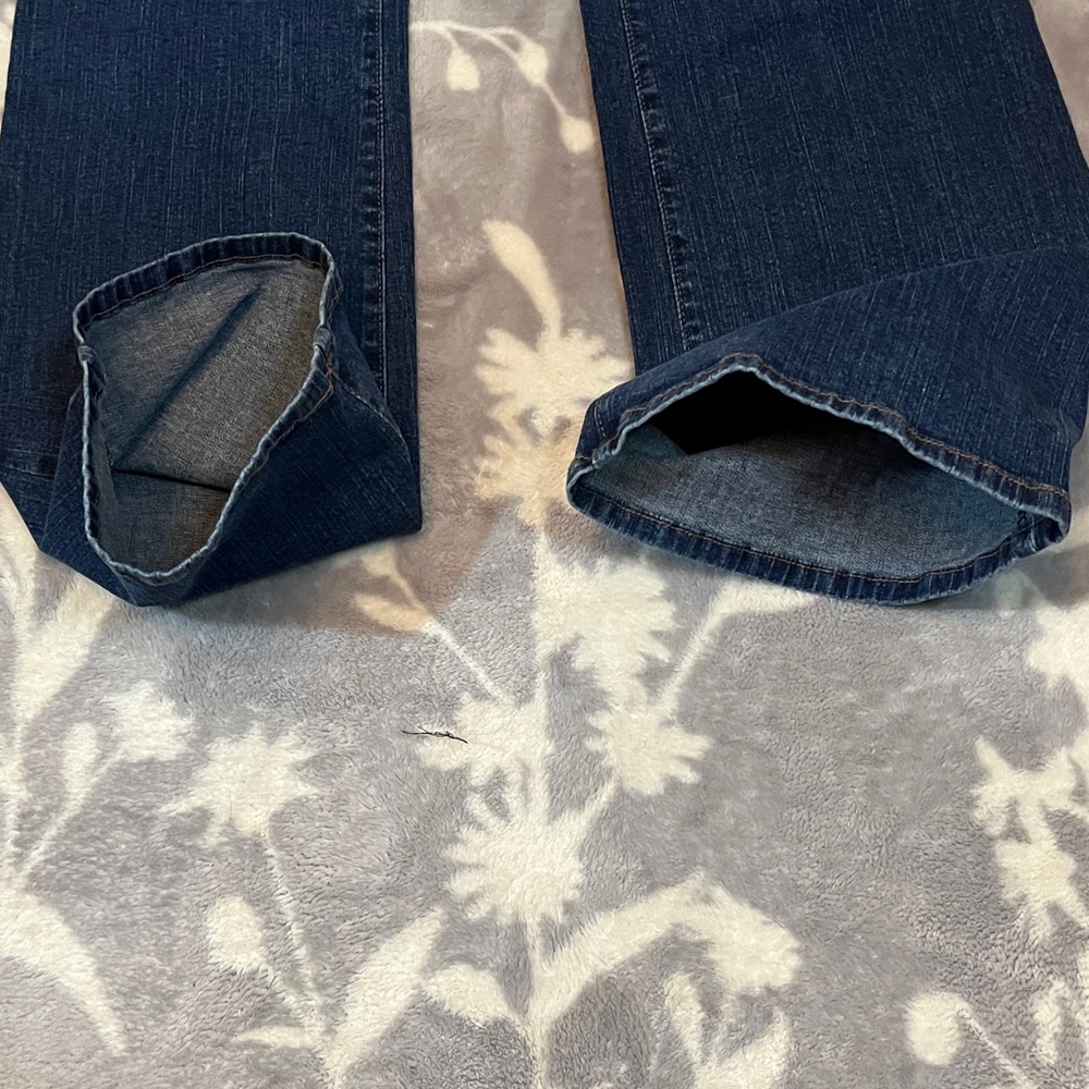 NYDJ Dark Blue Flare Jeans Wide Leg - Picture 4 of 14